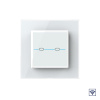 Сенсорный радиоуправляемый выключатель Quadro 2 клавиши 1 пост Белый Livolo