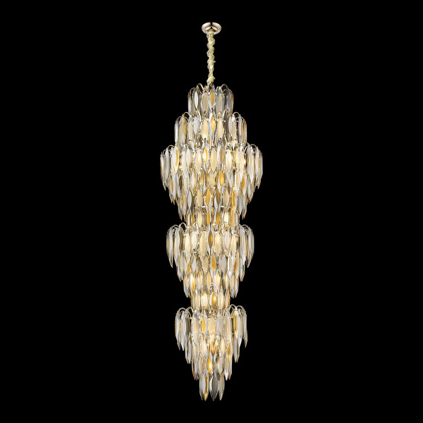 Люстра подвесная Золото/Прозрачный, Дымчатый, Янтарный E14 40*40Вт WE144.40.303 WERTMARK