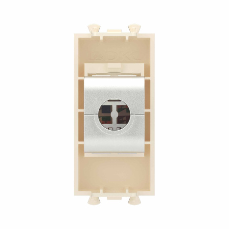 Компьютерная розетка RJ-45 без шторки модульная, кат.6 экранированная, "Avanti", "Ванильная дымка", 1 модуль DKC