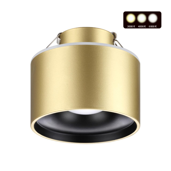 Св-к встр.с перекл.цв.темп.IP20 LED 3000К/4000К/6000К 12W вниз + 3W вверх бронза GIRO NOVOTECH