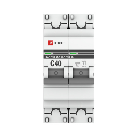 Выключатель автоматический ВА МОД 2П 40А С 6кА ВА 47-63 DC PROxima EKF