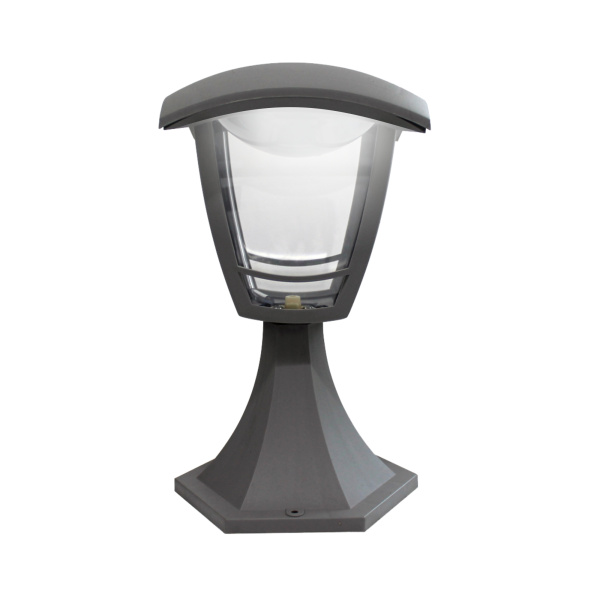 11-183 Св-к садово-парковый, светод-й, столб мал, «Валенсия», 8Вт, 4-х гран., 720Лм, 6500К, сер APEYRON