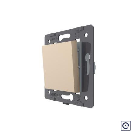 Одноклавишная механическая кнопка (звонок), цвет золотой (механизм) Livolo