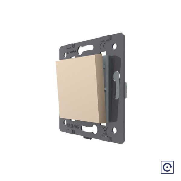 Одноклавишная механическая кнопка (звонок), цвет золотой (механизм) Livolo