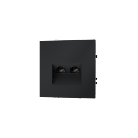 Розетка компьютерная встраиваемая Voltum S70 двойная RJ45+RJ45 КАТ.6, (графит)