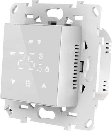 Donel Термостат с датчиком пола, программируемый с Wi-Fi, 16 A, 45*45 мм. белое стекло, серия DTEF