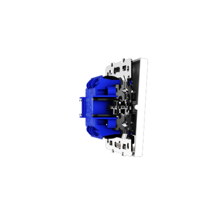 Проходной переключатель встраиваемый Voltum S70 двухклавишный с подсветкой 10А, (белый матовый)