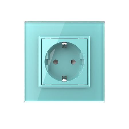 Розетка 1 модуль Зеленая Livolo