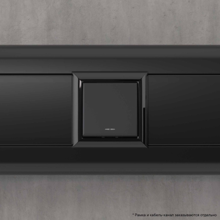 Выключатель одноклавишный модульный, "Avanti", "Черный матовый", 2 модуля DKC