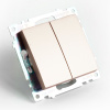 Переключатель 2-клавишный (механизм), STEKKER GLS10-7107-02, 250V, 10А, серия Катрин, шампань