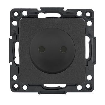 Стокгольм Механизм Розетки 1-местной б/з 10 А черный с защ, штор, EKF