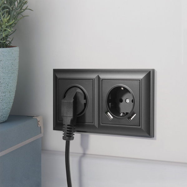 Fiore Рамка на 2 поста (черный матовый) Werkel