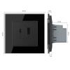 Розетка USB type C+A с блоком питания 36W Livolo 1 пост Черная VL-C7VUA18W.UC18W-2BP