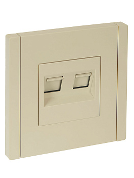 FORTE&PIANO Розетка двойная RJ11+RJ45 кат.5E FP435 ваниль IEK