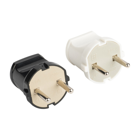 Вилка прямая б/з бел, 6А 250В PROxima EKF