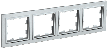 BRITE Рамка 4-местная РУ-4-БрА алюминий IEK