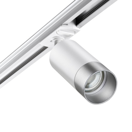 Св-к трековый однофазный двухжильный IP20 GU10 9W 220V SLIM белый/серебро NOVOTECH