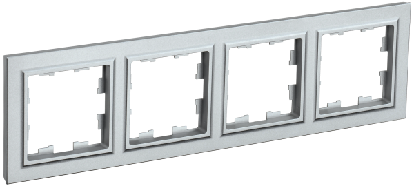 BRITE Рамка 4-местная РУ-4-БрА алюминий IEK