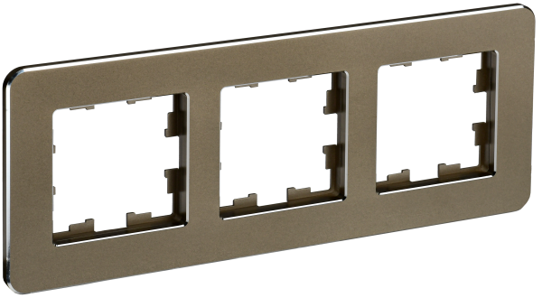 BRITE Рамка 3-мест. РУ-3-1-Бр металл латунь RE IEK