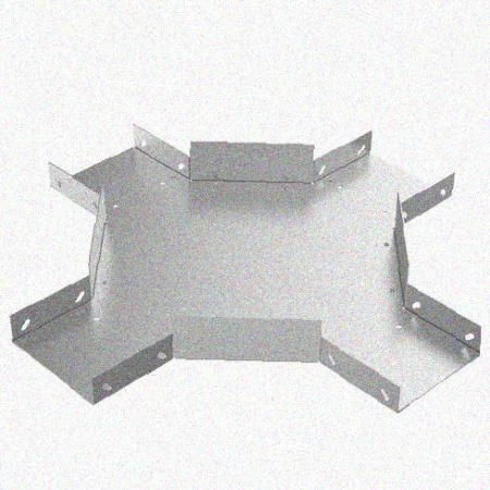 Лоток крестообразный замковый глухой КМЗГ 300х50 УТ1,5, оцинкованный лист, S1,0
