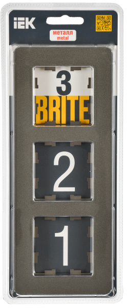 BRITE Рамка 3-мест. РУ-3-1-Бр металл латунь RE IEK