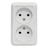 Рим Розетка 2-местная 10А без заземления белая EKF Рим Розетка 2-местная 10А без заземления белая EKF