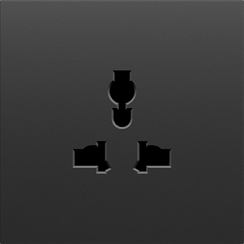 Donel S08 черный графит накладка для розетки мультистандарт, со шторками 16A 250 В~,серия DB