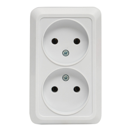 Рим Розетка 2-местная 10А без заземления белая EKF Рим Розетка 2-местная 10А без заземления белая EKF