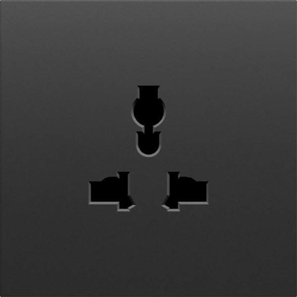 Donel S08 черный графит накладка для розетки мультистандарт, со шторками 16A 250 В~,серия DB