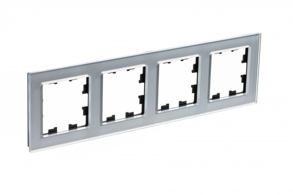 ATLASDESIGN NATURE Рамка универсальная 4-м стекло алюминий IP20 Schneider Electric