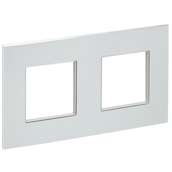 SKANDY Рамка 2-местная SK-F32S металл серебряный IEK