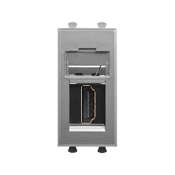 HDMI розетка модульная, тип А-А, "Avanti", "Закаленная сталь", 1 модуль DKC