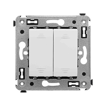 Перекрестный переключатель двухклавишный в стену, "Avanti", "Белое облако" DKC