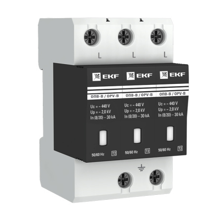 Ограничитель импульсных напряжений ОПВ-B 3П In 30кА 400В с сигн. EKF PROxima 