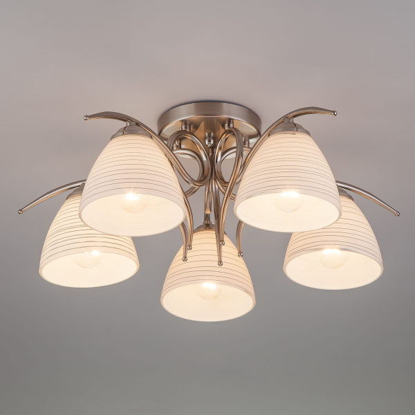 Потолочный светильник 5*E27 60Вт сатинированный никель IP20 (30121/5 сатин-никель) Eurosvet