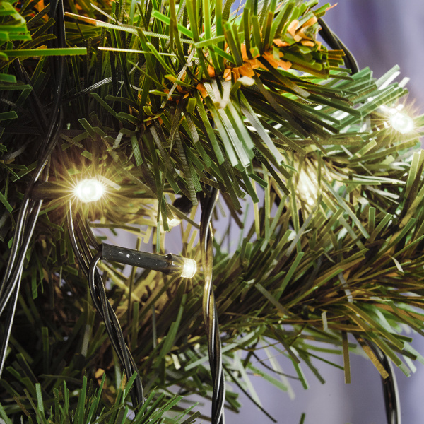 Св/д гирлянда Feron CL44 лин.20 м +1.5м 230V 2700K, эффектом стробов, черный шнур