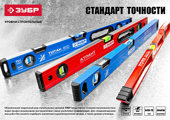 Уровень "Мастер" двутавровый, усиленный, 3 глазка (один поворотный), 200см ЗУБР