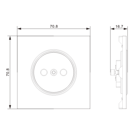 Donel S08 глянцевый белый накладка для розетки без заземления, со шторками 16A 250 В~,серия DB