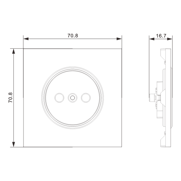 Donel S08 серый графит накладка для розетки без заземления, со шторками 16A 250 В~,серия DB