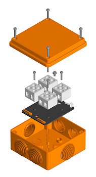 Коробка огнестойкая для о/п 40-0300-FR10.0-8 Е15-Е60 (латунь) 100х100х50 Промрукав (12 шт/уп)