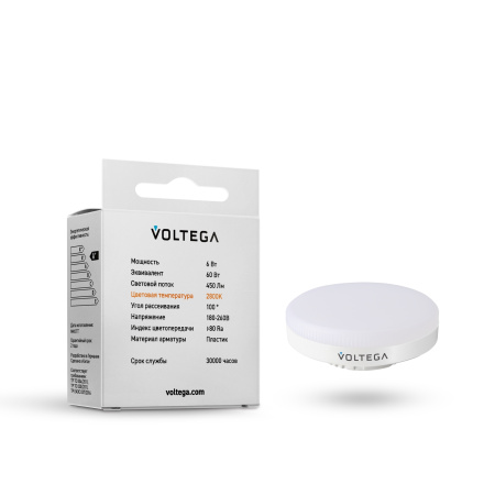 Лампа св/д GX53 6Вт 2800K Simple 7770 Voltega