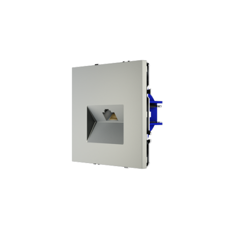 Розетка компьютерная встраиваемая Voltum S70 RJ45 КАТ.6, (сталь)