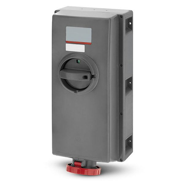 Розетка настенная с мех-ой блокировкой, автоматическим выключателем, реле дифференциального тока IP66 (C) DKC