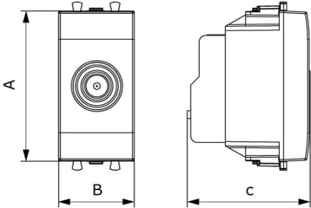 Розетка TV проходная модульная, "Avanti", "Белое облако", 1 модуль DKC