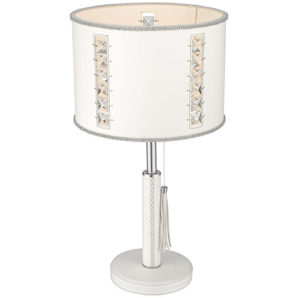 Настольная лампа Хром, Белый/Белый, Прозрачный E27 1*40Вт WE393.01.004 WERTMARK