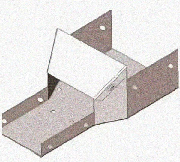 Лоток переходной замковый ЛПЗ 200х50-100х50 УТ1,5, оцинкованный лист, S1,5