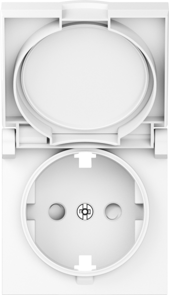 Donel A07 глянцевый белый накладка для розетки Schuko с заземлением, с крышкой, 16A 250 В~, серия DB