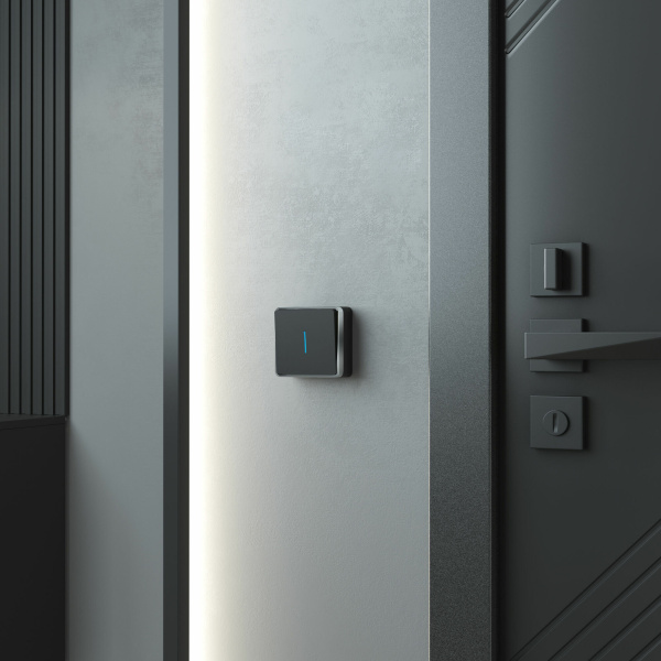 Выключатель одноклавишный с подсветкой (черный/хром) Gallant ОУ IP20 Werkel