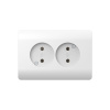 Розетка б/з со шторками двойная, 16А, белый NEW3-E CHINT