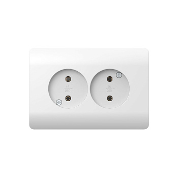 Розетка б/з со шторками двойная, 16А, белый NEW3-E CHINT